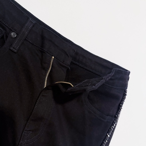Jonathan Simkhai - Black Embellished Split Hem Jeans - Picture 9 of 9
